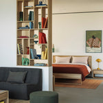 Barrow pouf - Pine Green fabric White Cliff Studio Ottoman