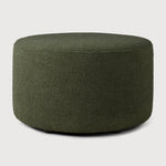 Barrow pouf - Pine Green fabric White Cliff Studio Ottoman