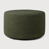 Barrow pouf - Pine Green fabric White Cliff Studio Ottoman