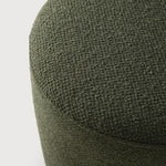 Barrow pouf - Pine Green fabric White Cliff Studio Ottoman