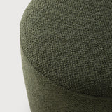 Barrow pouf - Pine Green fabric White Cliff Studio Ottoman