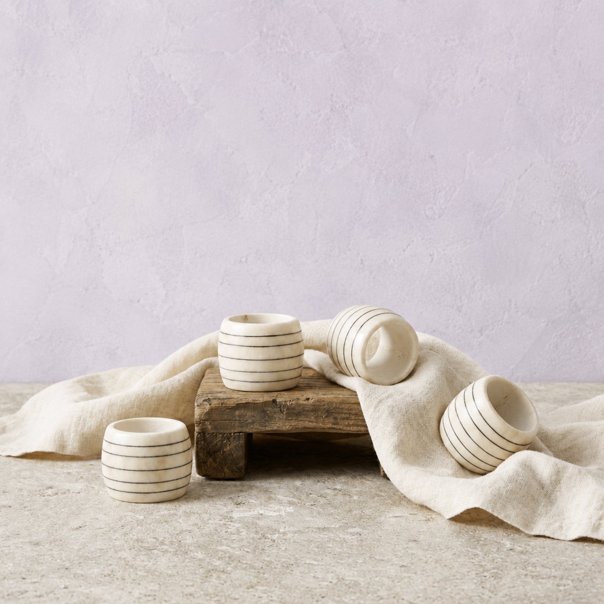Baya Napkin Rings, Set of 4 White Cliff Studio Linens and Accessories