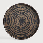 Beads tray - varnished wood - Black - round - S White Cliff Studio Trays