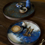 Beads tray - varnished wood - Seaside - round - L White Cliff Studio Trays