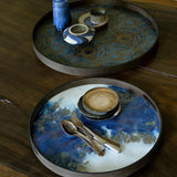 Beads tray - varnished wood - Seaside - round - L White Cliff Studio Trays