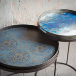 Beads tray - varnished wood - Seaside - round - L White Cliff Studio Trays