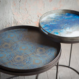 Beads tray - varnished wood - Seaside - round - L White Cliff Studio Trays