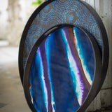 Beads tray - varnished wood - Seaside - round - L White Cliff Studio Trays