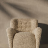 Elena Plush Teddy Accent Chair - Light Brown Cream Lounge