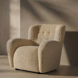 Elena Plush Teddy Accent Chair - Light Brown Cream Lounge