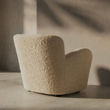 Elena Plush Teddy Accent Chair - Light Brown Cream Lounge