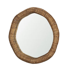 Bertha Woven Mirror Large White Cliff Studio Round and Oval Mirrors
