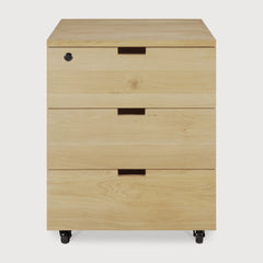 Billy drawer unit - oak - 3 drawers - with keylock White Cliff Studio Office Storage Drawers