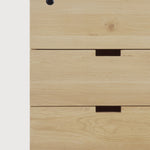 Billy drawer unit - oak - 3 drawers - with keylock White Cliff Studio Office Storage Drawers