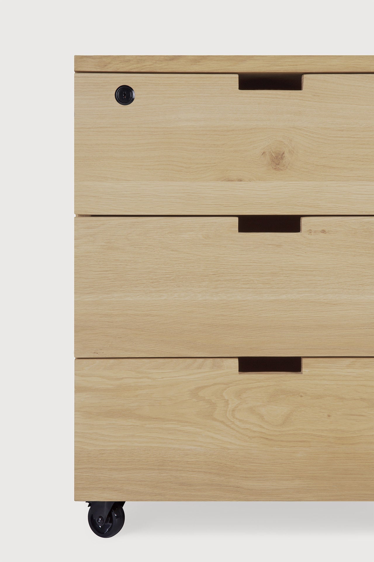 Billy drawer unit - oak - 3 drawers - with keylock White Cliff Studio Office Storage Drawers