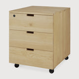 Billy drawer unit - oak - 3 drawers - with keylock White Cliff Studio Office Storage Drawers