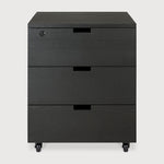 Billy drawer unit - varnished oak - black - 3 drawers - with keylock White Cliff Studio Office Storage Drawers