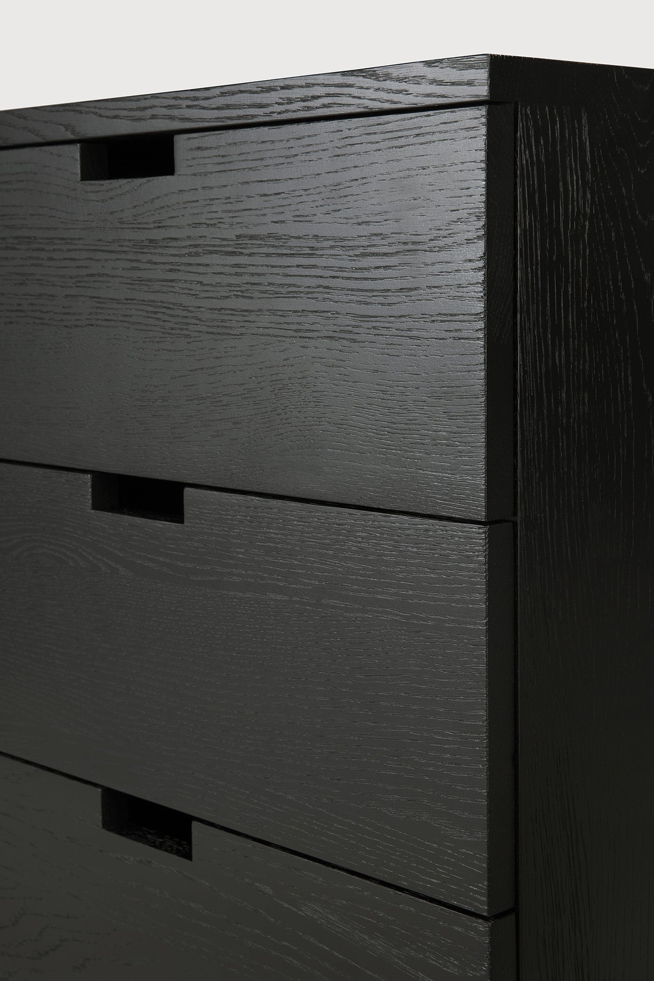 Billy drawer unit - varnished oak - black - 3 drawers - with keylock White Cliff Studio Office Storage Drawers