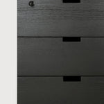 Billy drawer unit - varnished oak - black - 3 drawers - with keylock White Cliff Studio Office Storage Drawers