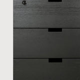Billy drawer unit - varnished oak - black - 3 drawers - with keylock White Cliff Studio Office Storage Drawers