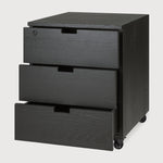 Billy drawer unit - varnished oak - black - 3 drawers - with keylock White Cliff Studio Office Storage Drawers
