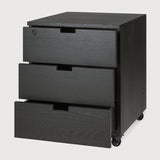 Billy drawer unit - varnished oak - black - 3 drawers - with keylock White Cliff Studio Office Storage Drawers