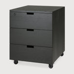 Billy drawer unit - varnished oak - black - 3 drawers - with keylock White Cliff Studio Office Storage Drawers