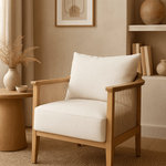 Bina Rattan Accent Chair White Cliff Studio Lounge Chair