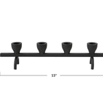 Black Textured Metal Taper Holder
