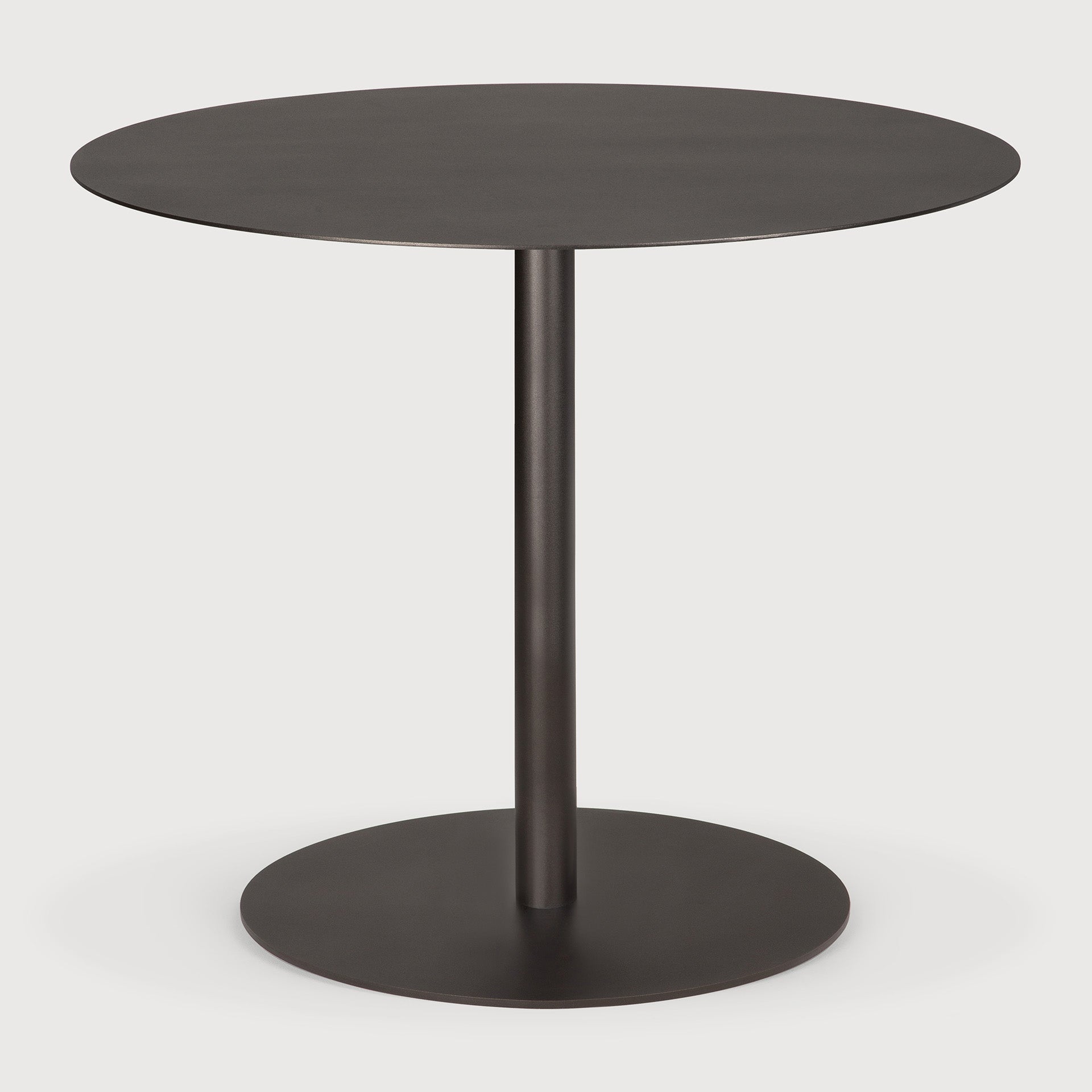Blend dining table - metal top - Dark Bronze - Dark Bronze base - round White Cliff Studio Dining Table