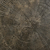 Blend dining table - varnished Minerals top - Ray Whisky - Dark Bronze base - round White Cliff Studio Dining Table