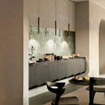 Blend dining table - varnished Minerals top - Ray Whisky - Dark Bronze base - round White Cliff Studio Dining Table