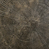 Blend dining table - varnished Minerals top - Ray Whisky - Dark Bronze base - round White Cliff Studio Dining Table