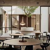 Blend dining table - varnished Minerals top - Ray Whisky - Dark Bronze base - round White Cliff Studio Dining Table