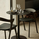 Blend dining table - varnished Minerals top - Ray Whisky - Dark Bronze base - round White Cliff Studio Dining Table