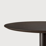 Blend dining table - varnished oak top - brown - Dark Bronze base - round White Cliff Studio Dining Table