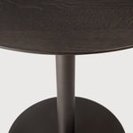 Blend dining table - varnished oak top - brown - Dark Bronze base - round White Cliff Studio Dining Table