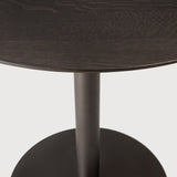 Blend dining table - varnished oak top - brown - Dark Bronze base - round White Cliff Studio Dining Table