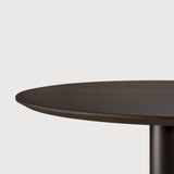 Blend dining table - varnished oak top - brown - Dark Bronze base - round White Cliff Studio Dining Table