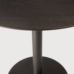 Blend dining table - varnished oak top - brown - Dark Bronze base - round White Cliff Studio Dining Table