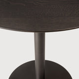 Blend dining table - varnished oak top - brown - Dark Bronze base - round White Cliff Studio Dining Table