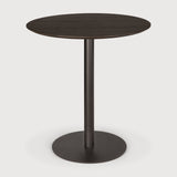 Blend dining table - varnished oak top - brown - Dark Bronze base - round White Cliff Studio Dining Table