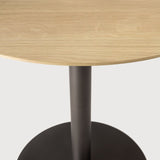 Blend dining table - varnished oak top - Dark Bronze base - round White Cliff Studio Dining Table