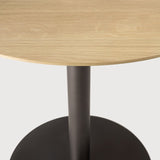 Blend dining table - varnished oak top - Dark Bronze base - round White Cliff Studio Dining Table