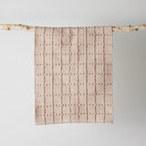 Blush Pink Plaid Hand - Loomed Cotton Bobble Mat