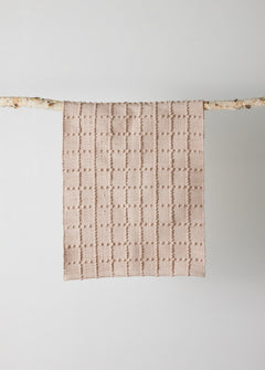 Blush Pink Plaid Hand - Loomed Cotton Bobble Mat White Cliff Studio Rugs
