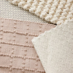 Blush Pink Plaid Hand - Loomed Cotton Bobble Mat