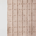 Blush Pink Plaid Hand - Loomed Cotton Bobble Mat