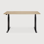 Bok adjustable desk - varnished oak top - black base - rectangular - with cable management - US White Cliff Studio Desk