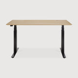Bok adjustable desk - varnished oak top - black base - rectangular - with cable management - US White Cliff Studio Desk